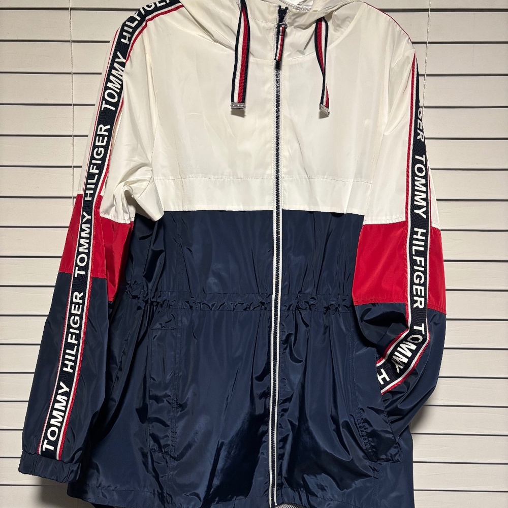 Tommy Hilfiger Womens Colorblocked Hooded Jacket